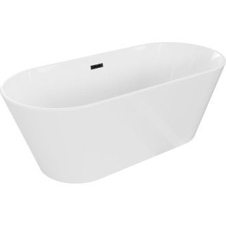 Mexen FLAVIA vaňa voľne stojaca 150x75x58 cm, biela, čierny prepad 54031507500-B