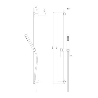 Sprchová súprava, posuvný držiak, 800mm, zlato mat SC716G