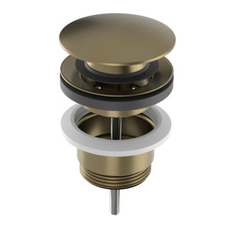 Umývadlová výpusť 5/4“, click-clack, veľká zátka, 10-65mm, zlato mat CV1002G