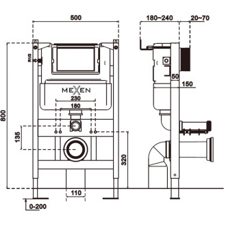 Rám s pneumatickou splachovacou toaletou Mexen Fenix XS-F - 61800A