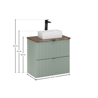 Comad SET-LRG B NAT CASELLA 60CM UN GAJA Nábytková sestava 60 cm s deskou a umyvadlem