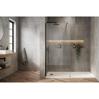 Rea Flexi Transparent / Black 90 Sprchová zástena KPL-K99166