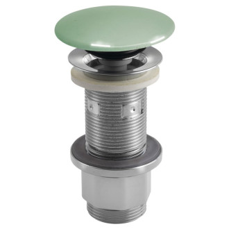 Umývadlová výpusť 5/4“, click-clack, betónová zátka, 10-80mm, zelená pololesk AS923