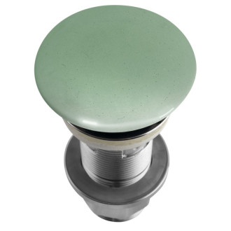 Umývadlová výpusť 5/4“, click-clack, betónová zátka, 10-80mm, zelená pololesk AS923