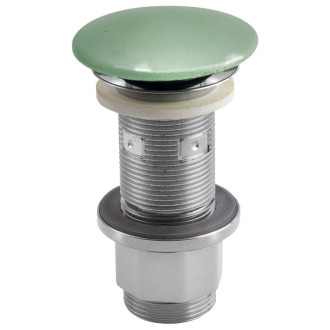 Umývadlová výpusť 5/4“, click-clack, betónová zátka, 10-80mm, zelená pololesk AS923