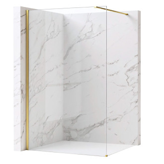 REA Sprchová zástena Flexi Transparent / Brush Gold 140 KPL-K99277