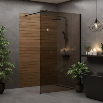 Rea Flexi Brown / Black 120 Sprchová zástena KPL-K99170