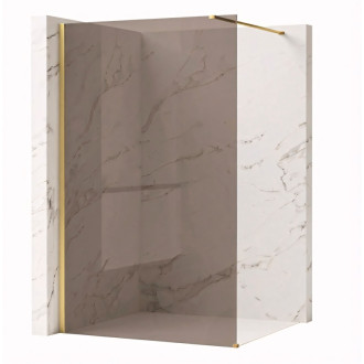 REA Sprchová zástena Flexi Brown / Brush Gold 90 KPL-K99373