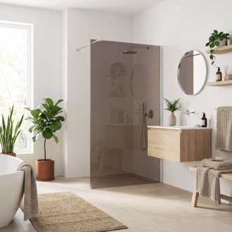 REA Sprchová zástena Flexi Brown / Chrome 90 KPL-K99073