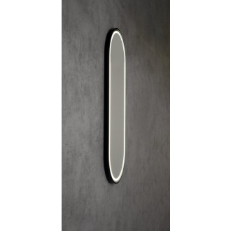 KAIRA oválne zrkadlo s LED osvetlením 120x50cm, čierna mat KA500