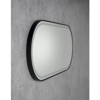 KAIRA oválne zrkadlo s LED osvetlením 120x50cm, čierna mat KA500