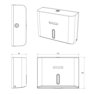 OLMO zásobník papierových uterákov 273x206mm, biela 1318-40