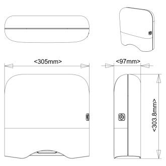 OLMO zásobník papierových uterákov 300x270mm, biela 1318-49
