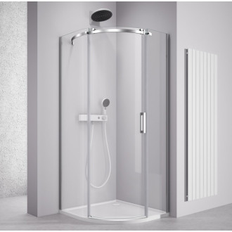 THRON ROUND štvrťkruhová sprchová zástena 900x900mm, číre sklo, ľavá TL2690L-5005