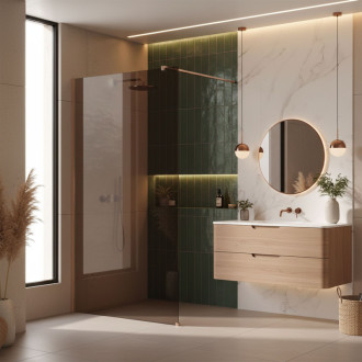 REA Sprchová zástena Flexi Brown / Brush Copper 90 KPL-K99573
