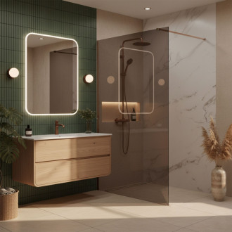 REA Sprchová zástena Flexi Brown / Brush Copper 90 KPL-K99573