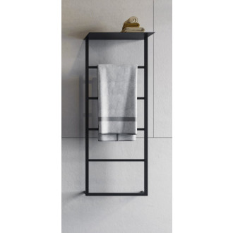 SKA nástenný sušiak uterákov s policou 454x1184x252mm, čierna mat SKA701