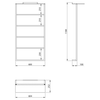 SKA nástenný sušiak uterákov s policou 604x1184x252mm, biela mat SKA712