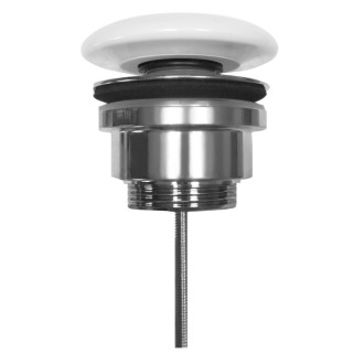Umývadlová výpusť 5/4“, click-clack, veľká zátka, 5-65mm, keramika biela 923301