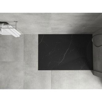 Obdĺžniková sprchová vanička Mexen Hugo SMC 130 x 80 cm, čierny kameň - 42758013