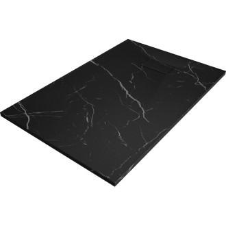 Obdĺžniková sprchová vanička Mexen Hugo SMC 100 x 90 cm, čierny kameň - 42759010