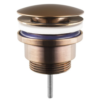 Umývadlová výpusť 5/4“, click-clack, veľká zátka, 10-55mm, meď mat CV1002PG