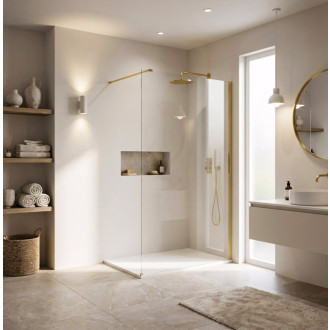 REA Sprchová zástena Flexi Transparent / Gold 70 KPL-K99568