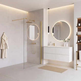 REA Sprchová zástena Flexi Transparent / Gold 70 KPL-K99568