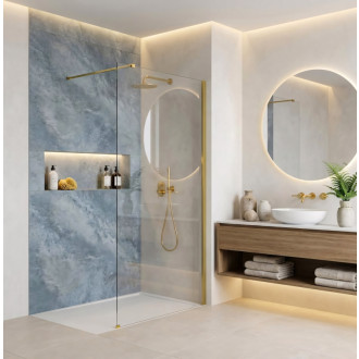 REA Sprchová zástena Flexi Transparent / Gold 70 KPL-K99568