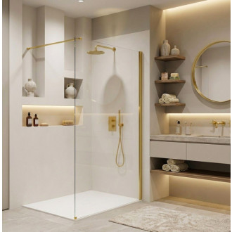 REA Sprchová zástena Flexi Transparent / Gold 140 KPL-K99577