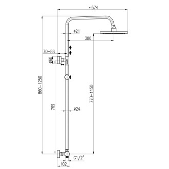 RAV SLEZÁK Sprchový systém s termostatickou batériou Metal Grey kartáčov TRM82.5/5-61MGK