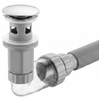 Rea Umývadlový sifón s univerzálnym výpustom click-clack REA Flow Chrome REA-A9490