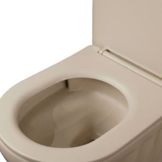 Rea Sada: Závesná WC misa + Umývadlo na dosku Rea Duo Caffe Latte Matt KPL-K3003