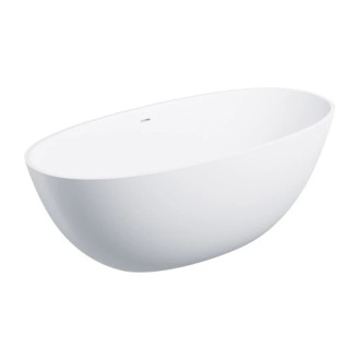 Omnires SHELL M+ voľne stojaca vaňa s prepadom, 160x75 cm, biela matná SHELLWWZPBM