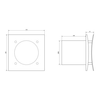 EIRA kúpeľňový ventilátor axiálny, 15W, potrubie 100mm, čierna EI101B