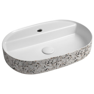 INFINITY OVAL keramické umývadlo na dosku, 60x40cm, terrazzo 10NF65060-2L-TRZ
