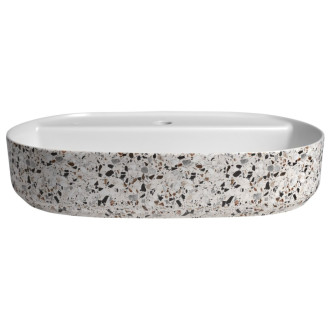 INFINITY OVAL keramické umývadlo na dosku, 60x40cm, terrazzo 10NF65060-2L-TRZ