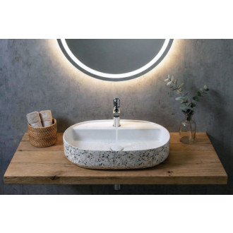 INFINITY OVAL keramické umývadlo na dosku, 60x40cm, terrazzo 10NF65060-2L-TRZ