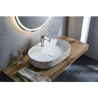 INFINITY OVAL keramické umývadlo na dosku, 60x40cm, terrazzo 10NF65060-2L-TRZ