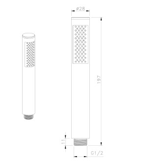 Ručná sprcha, 185mm, meď mat DO221