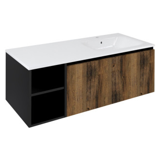LOREA skrinka 120x46x51, 5cm (30P+90cm), pravá, dub collingwood/čierna mat LE090-1935-R-06