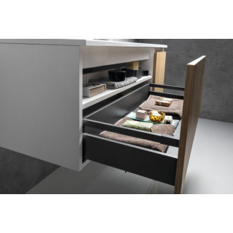 LOREA skrinka 120x46x51, 5cm (30P+90cm), pravá, dub collingwood/čierna mat LE090-1935-R-06