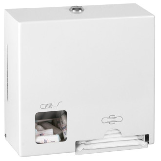 Zásobník na tampóny a vložky, nerez, biela XP610W