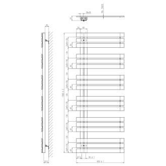 SILVANA vykurovacie teleso 600x1500mm, agila mat IR156A