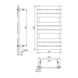 BONDECO vykurovacie teleso 500x926mm, biela DC592W
