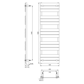 BONDECO vykurovacie teleso 500x1606mm, čierna mat DC516B