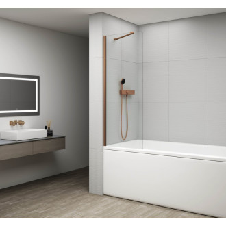 FISA vaňová zástena 600x1500mm, meď mat, číre sklo FS1062-PG