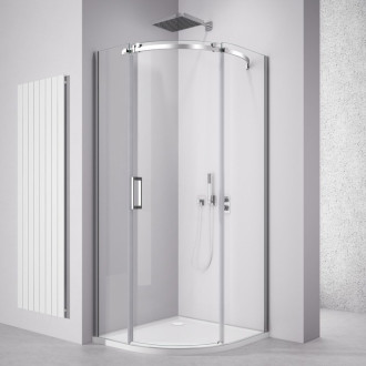THRON SQUARE štvrťkruhová sprchová zástena 900x900mm, číre sklo, pravá TL2690R-5002