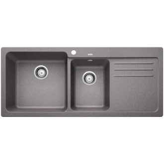 Blanco NAYA 8 S 519656 dvojdrez s odkvapom, drezy vľavo aluminium drez vstavaný