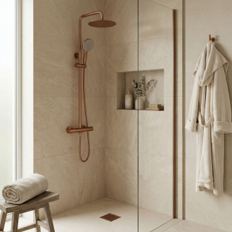 REA Sprchová sada bez výtoku s termostatom Rea Lungo Copper Brush REA-P6734